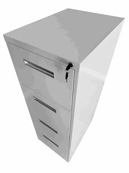 Metal filing cabinet with four drawers