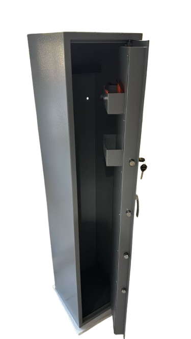 Front view with open door of the 6 rifle gun safe.