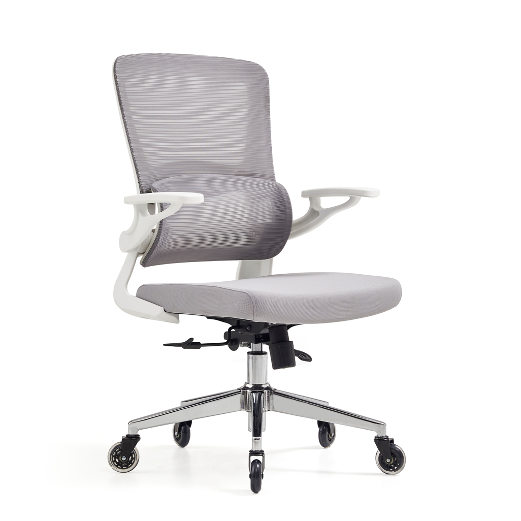 Everfurn Dakota Ergo Mid Back Office Chair in Grey with Mesh Back and Lumbar Support