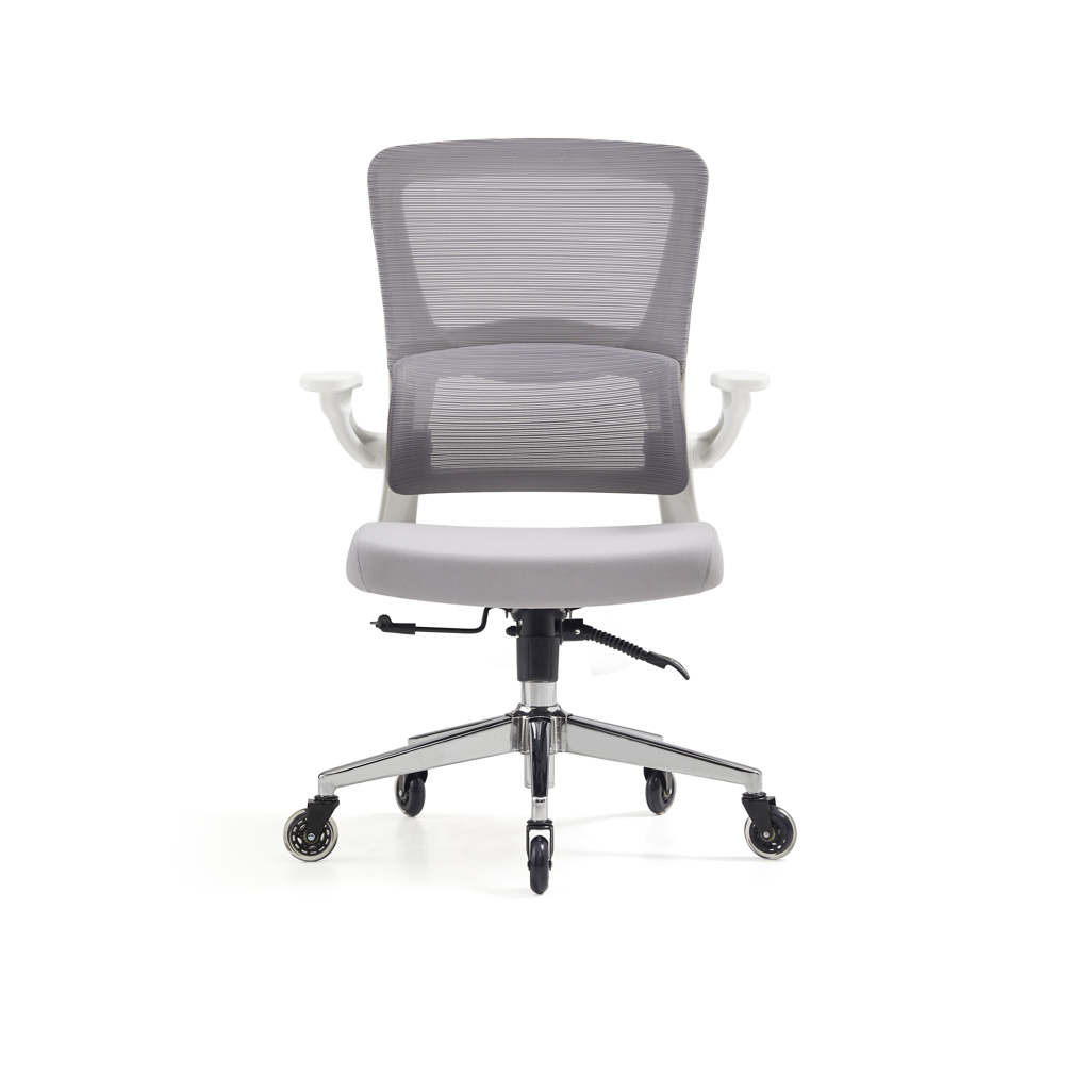 Everfurn Premium Dakota Ergo Mid Back Office Chair in Grey with Mesh Back and Lumbar Support