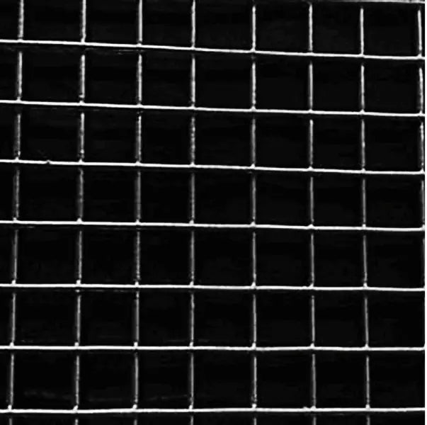 Metal wire mesh grid with square openings.