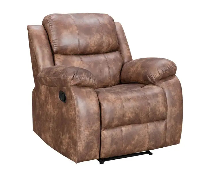 Luxury Vintage Suede Recliner Sofa | Brown Classic Comfort