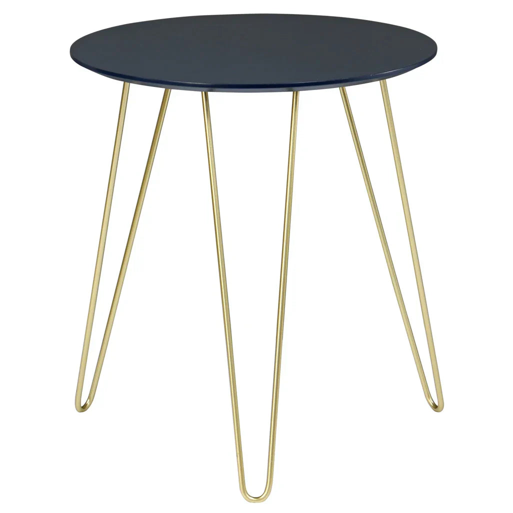 Stylish Coffee Table with an Example of the Juniper Blue Coffee Table with Golden Legs.
