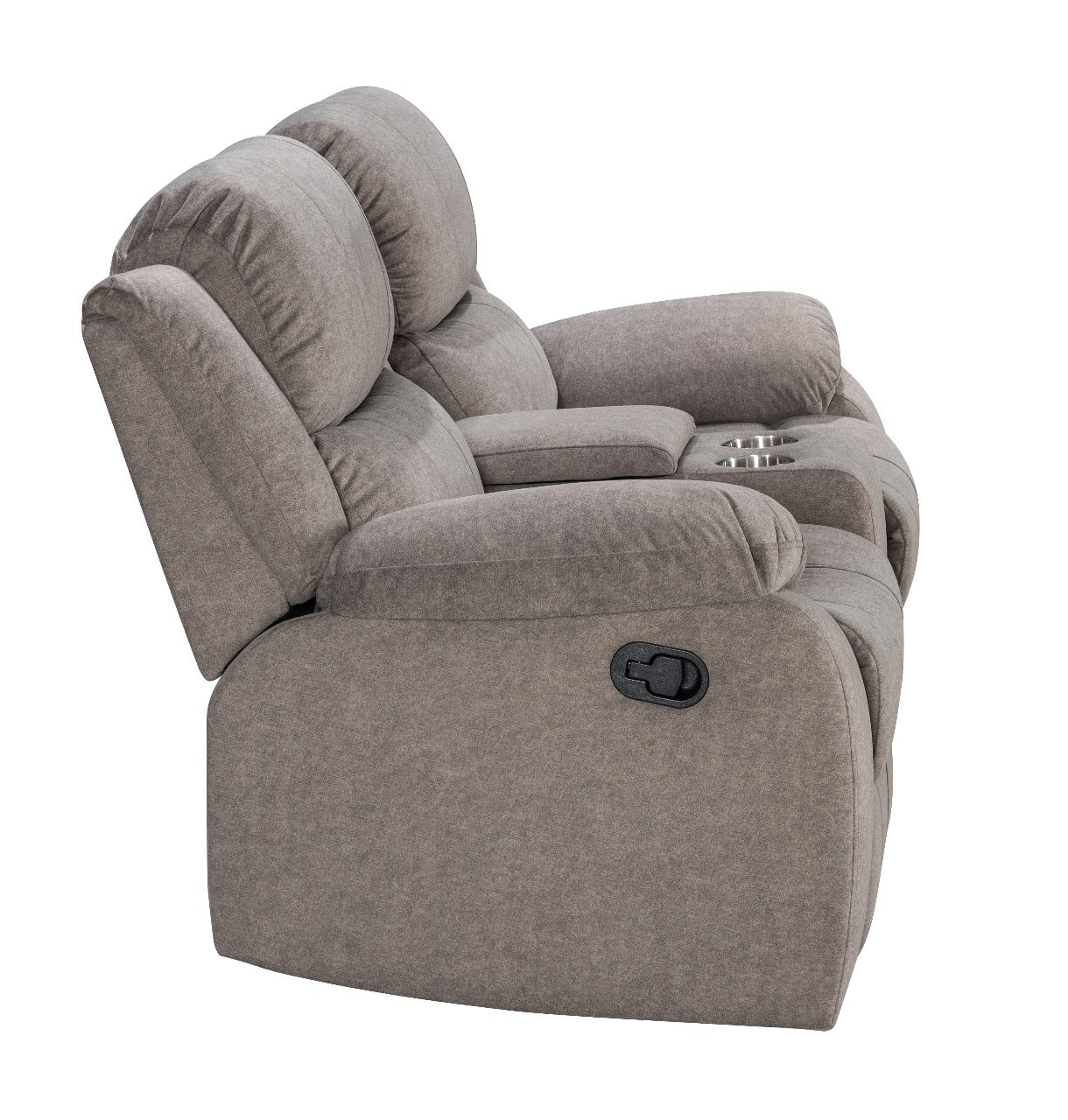 2-Seater Serenity Water-Resistant Recliner in Graphite Grey – Side View