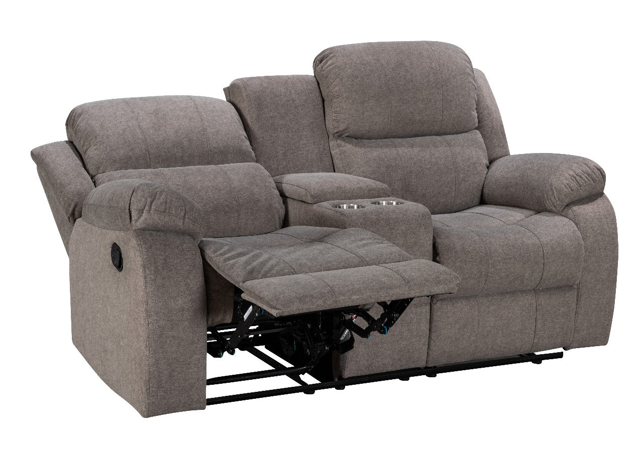 2-Seater Serenity Water-Resistant Recliner in Graphite Grey – Tilted Front View Fully Reclined