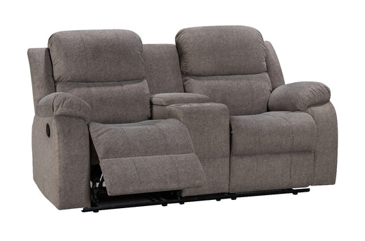 2-Seater Serenity Water-Resistant Recliner in Graphite Grey – Tilted Front View Semi Reclined