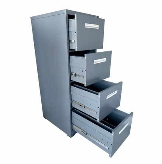 4-Drawer Steel Filing Cabinet | Grey Durable Storage