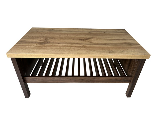 Panama Columbia Brown Coffee Table with Oak Top – Modern Wooden Living Room Furniture