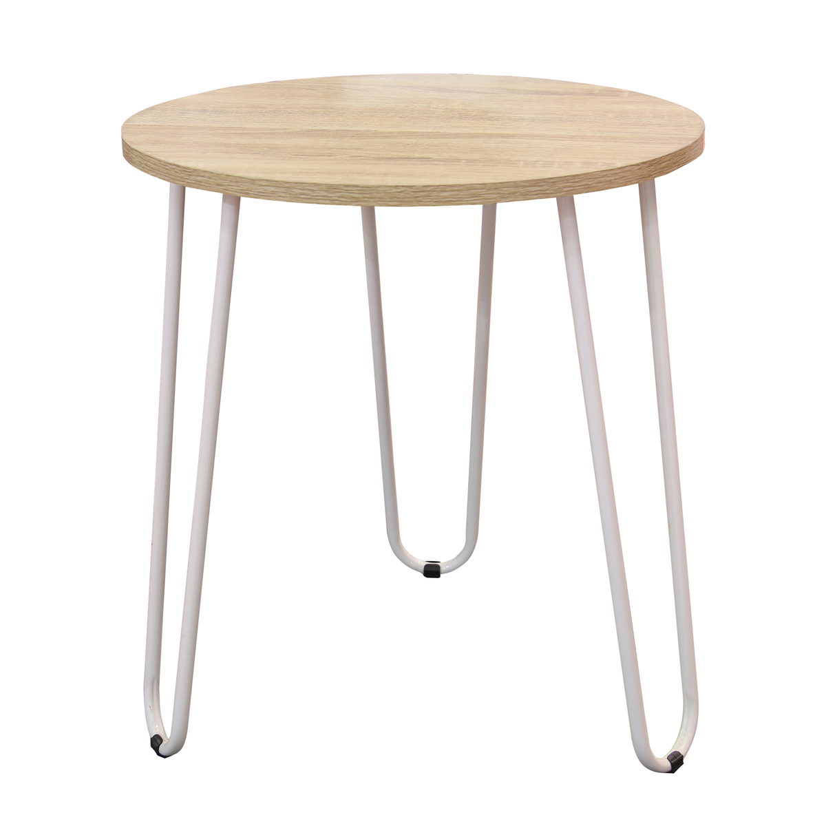 Everfurn Dallas Round Coffee Table in Brown and White with MDF Top and Metal Legs – Modern Minimalist Design for Living Rooms and Offices
