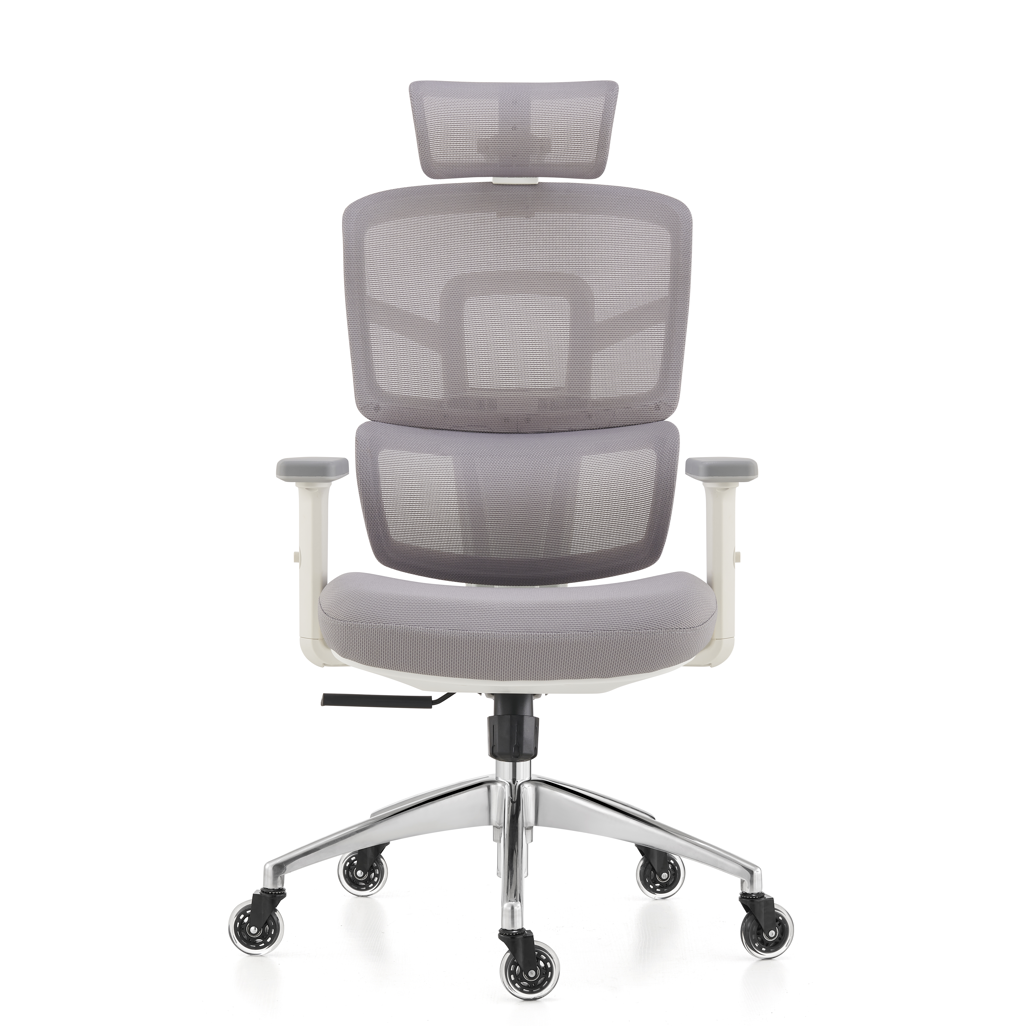 Everfurn Premium Graphite Ergo High Back Office Chair in Grey – Front View, Ergonomic Design, Adjustable Seat Height, Tufted Fabric Upholstery, Metal Frame