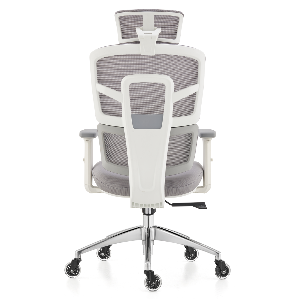 Everfurn Premium Graphite Ergo High Back Office Chair in Grey – Back View, Ergonomic Design, Adjustable Seat Height, Tufted Fabric Upholstery, Metal Frame