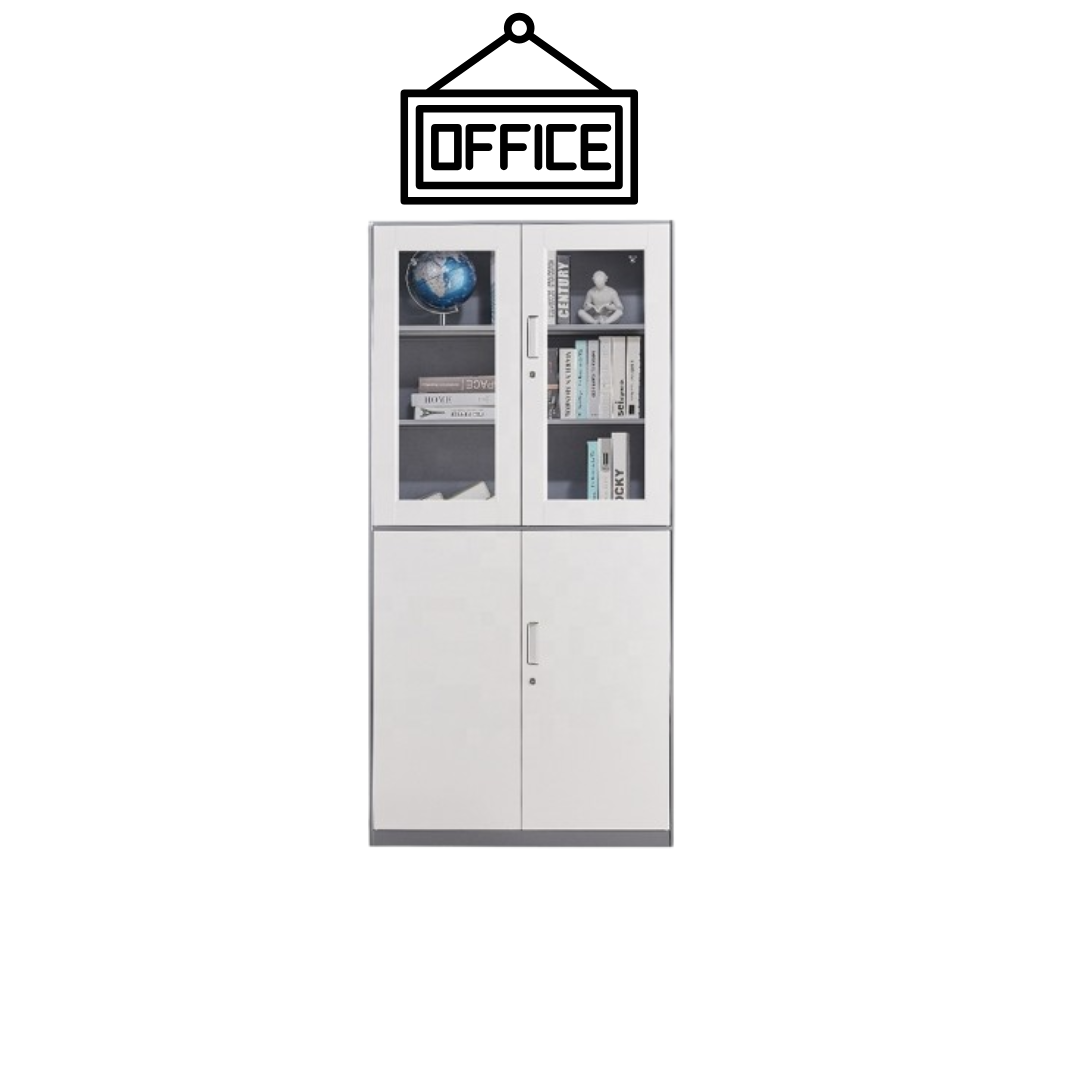 Stylish steel office cabinet with glass doors and secure storage – free delivery in South Africa with Office Icon for Information of Use