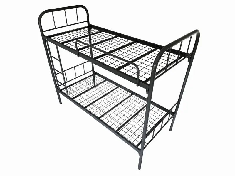 Metal bunk bed frame with wire mesh supports