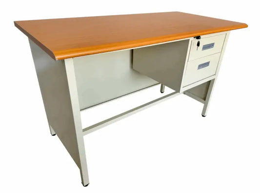 Light Brown Steel Office Desk | Durable & Stylish Design