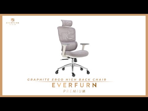 GRAPHITE Ergo High Back Chair by Everfurn – Ergonomic Design, Adjustable Seat Height, Tufted Fabric Upholstery, Metal Frame – Office Chair Overview